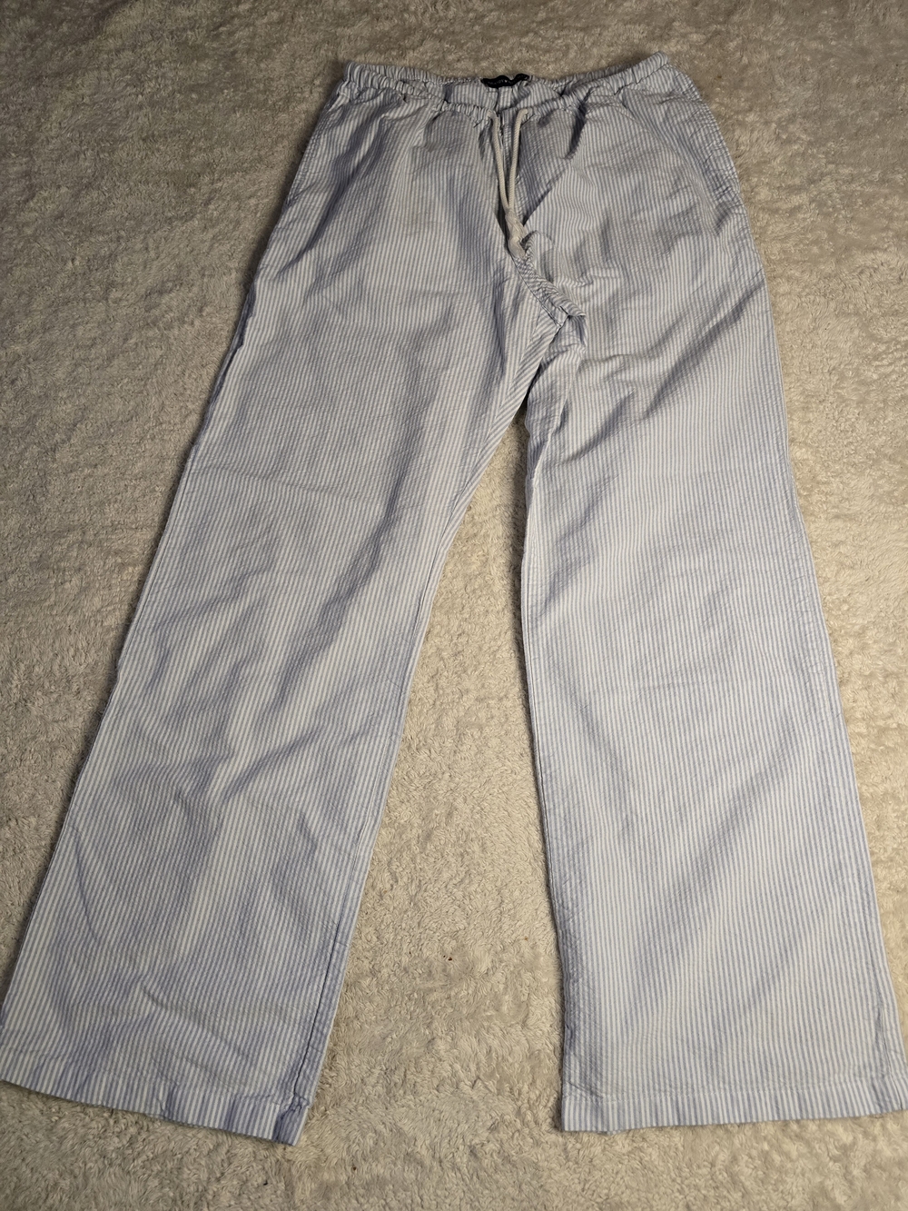 Brandy Melville Anastasia Striped Pants Wide Leg Lounge Blue White